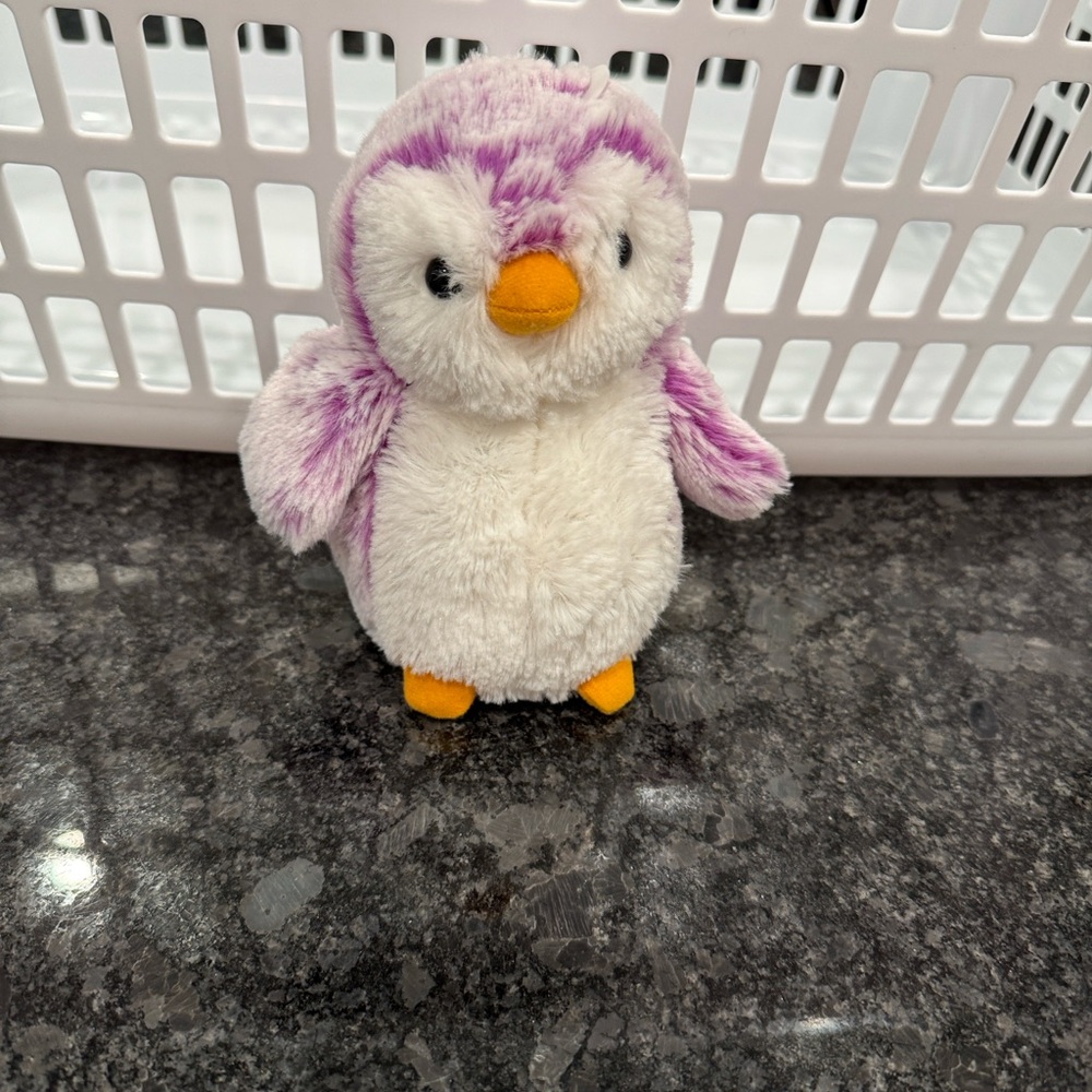 Plush Penguin Toy - Purple and White